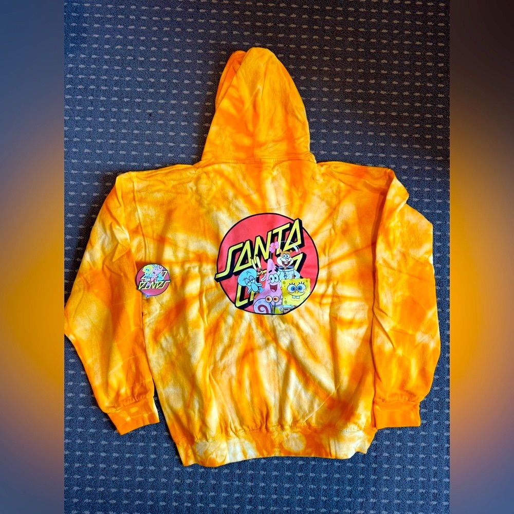 Spongebob Squarepants Santa Cruz Tie-Dye Hoodie - New with tags - RARE